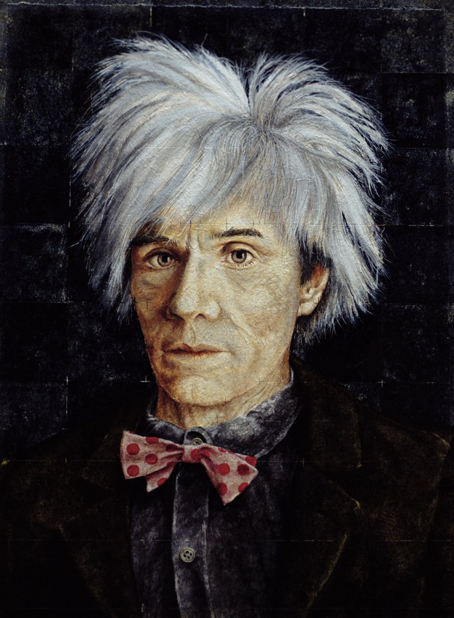 Warhol (1926-87) (olja på tempera på papper ombord) av Trevor Neal