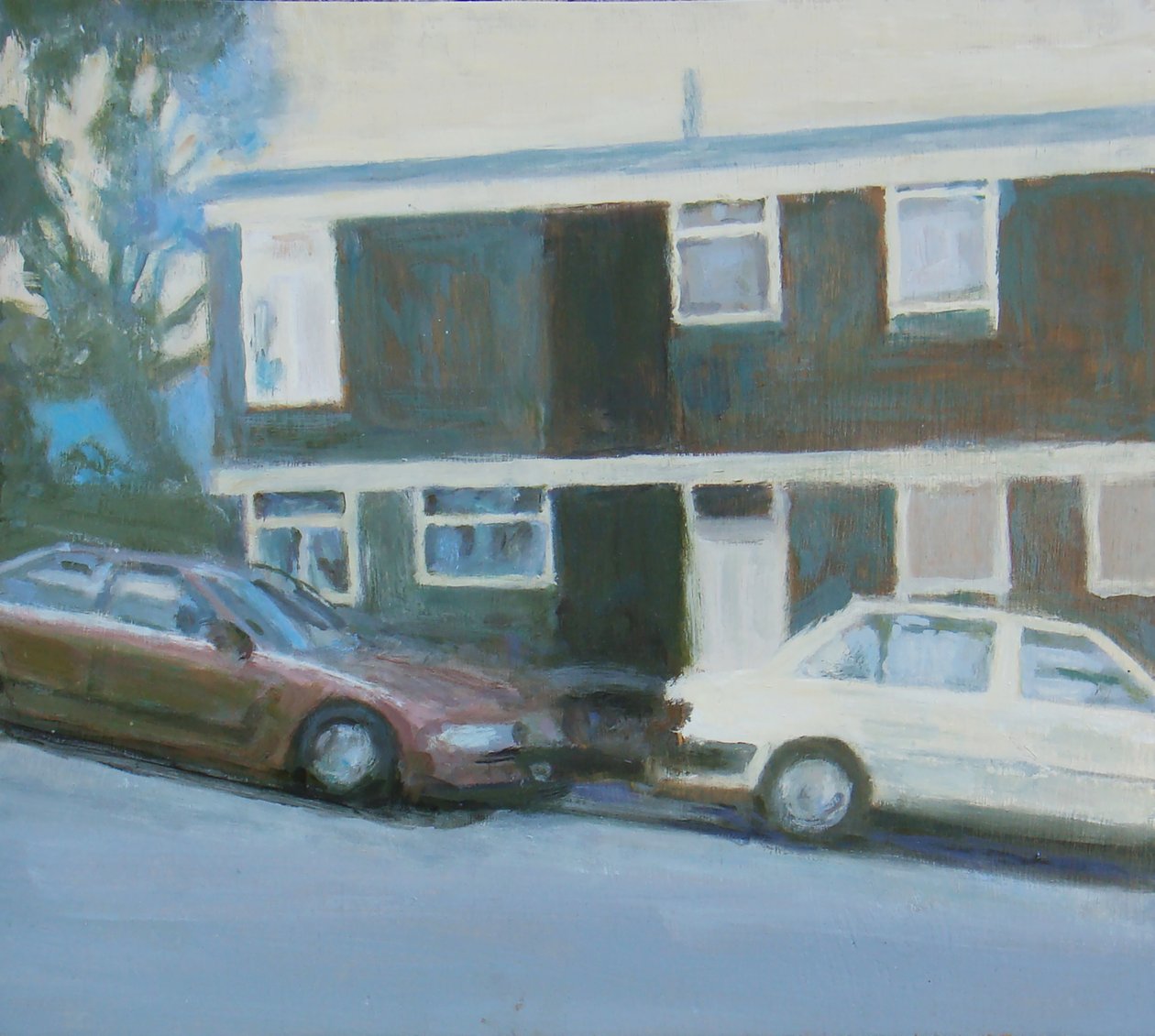 En plats att bo på 13, 2011 (olja på plywood) av Trevor Burgess