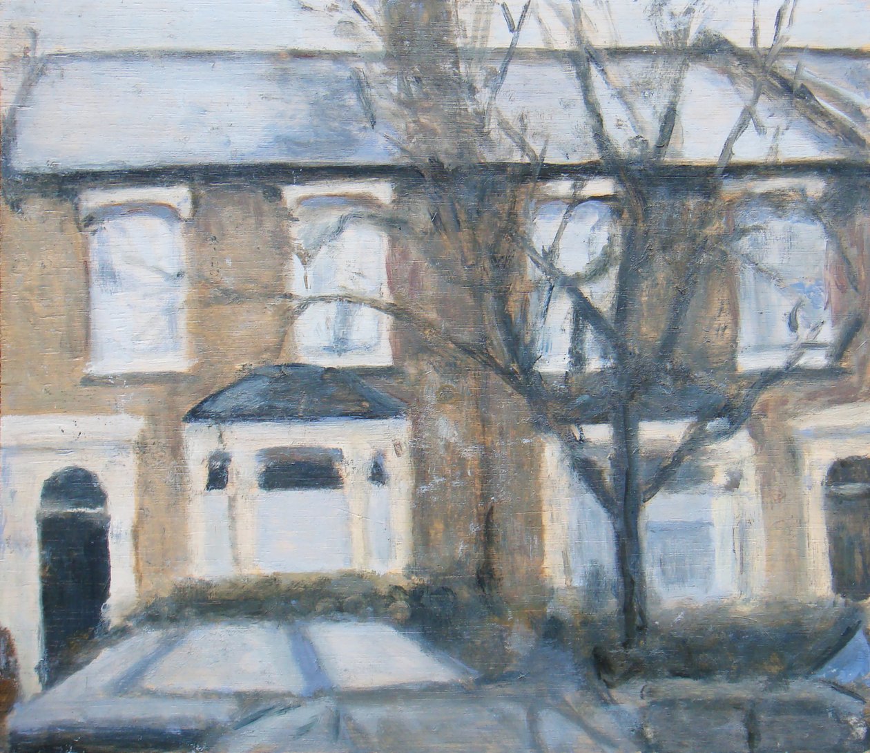 En plats att leva på 22, 2012 (olja på plywood) av Trevor Burgess