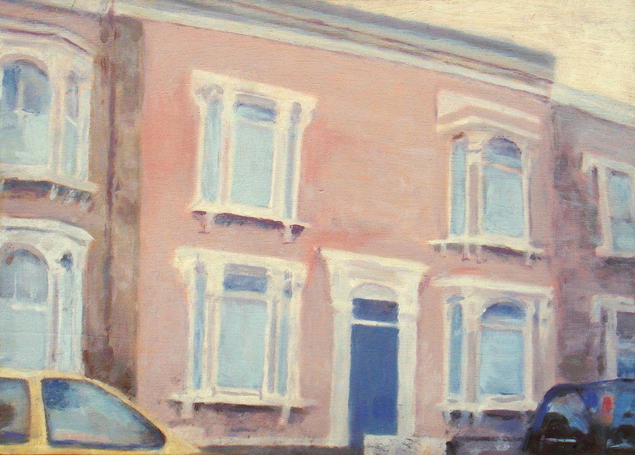 En plats att leva på 23, 2012 (olja på plywood) av Trevor Burgess