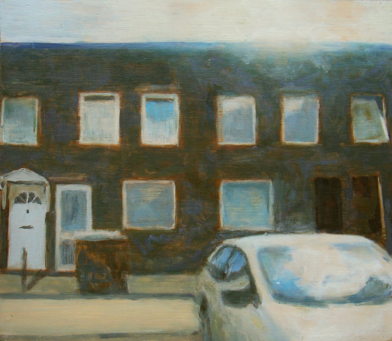 En plats att bo på 25, 2012 (olja på plywood) av Trevor Burgess