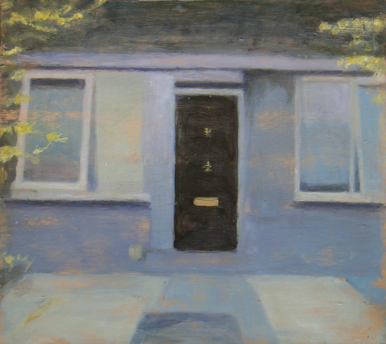 A place to live 2, 2010 (olja på plywood) av Trevor Burgess