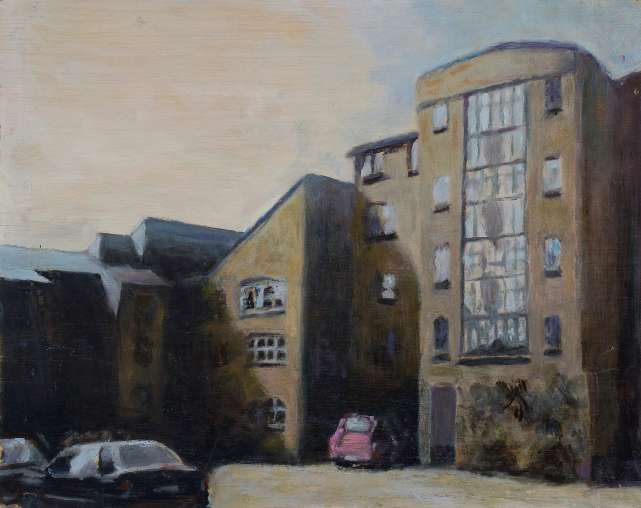 En plats att bo på 33, 2012 (olja på plywood) av Trevor Burgess