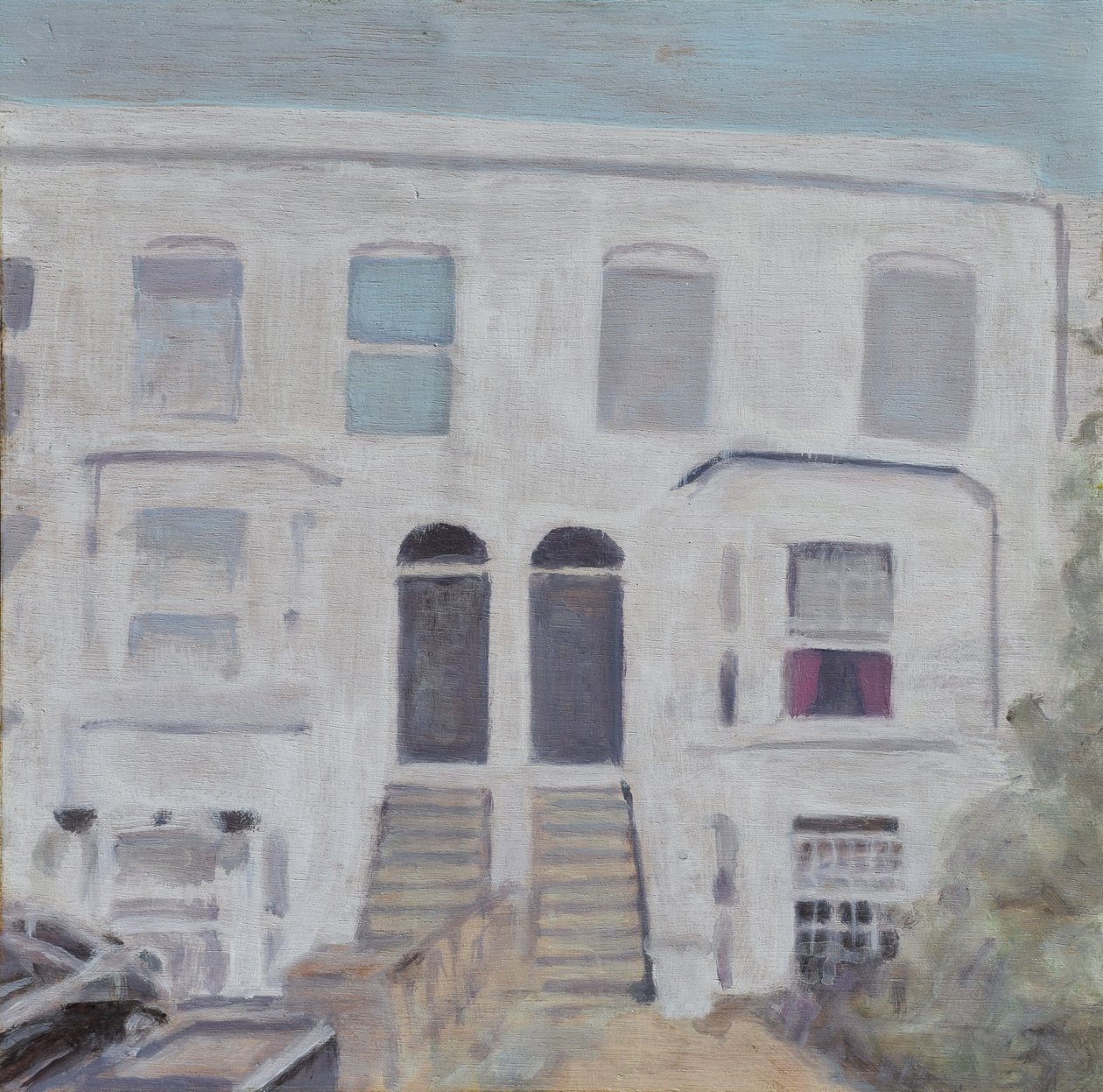 En plats att bo på 54, 2013 (olja på plywood) av Trevor Burgess