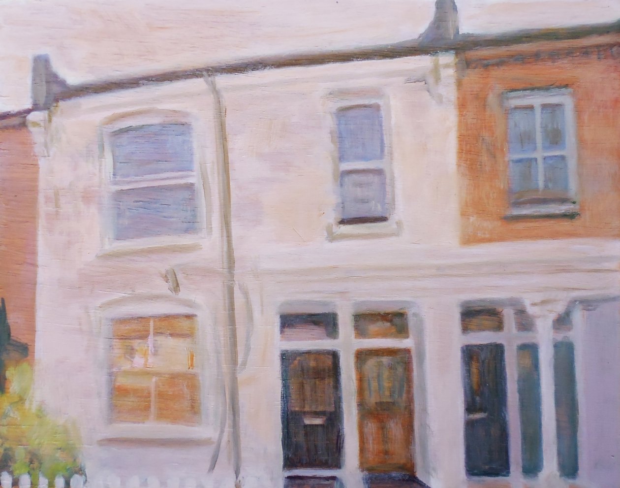 En plats att bo på 55, 2013 (olja på plywood) av Trevor Burgess