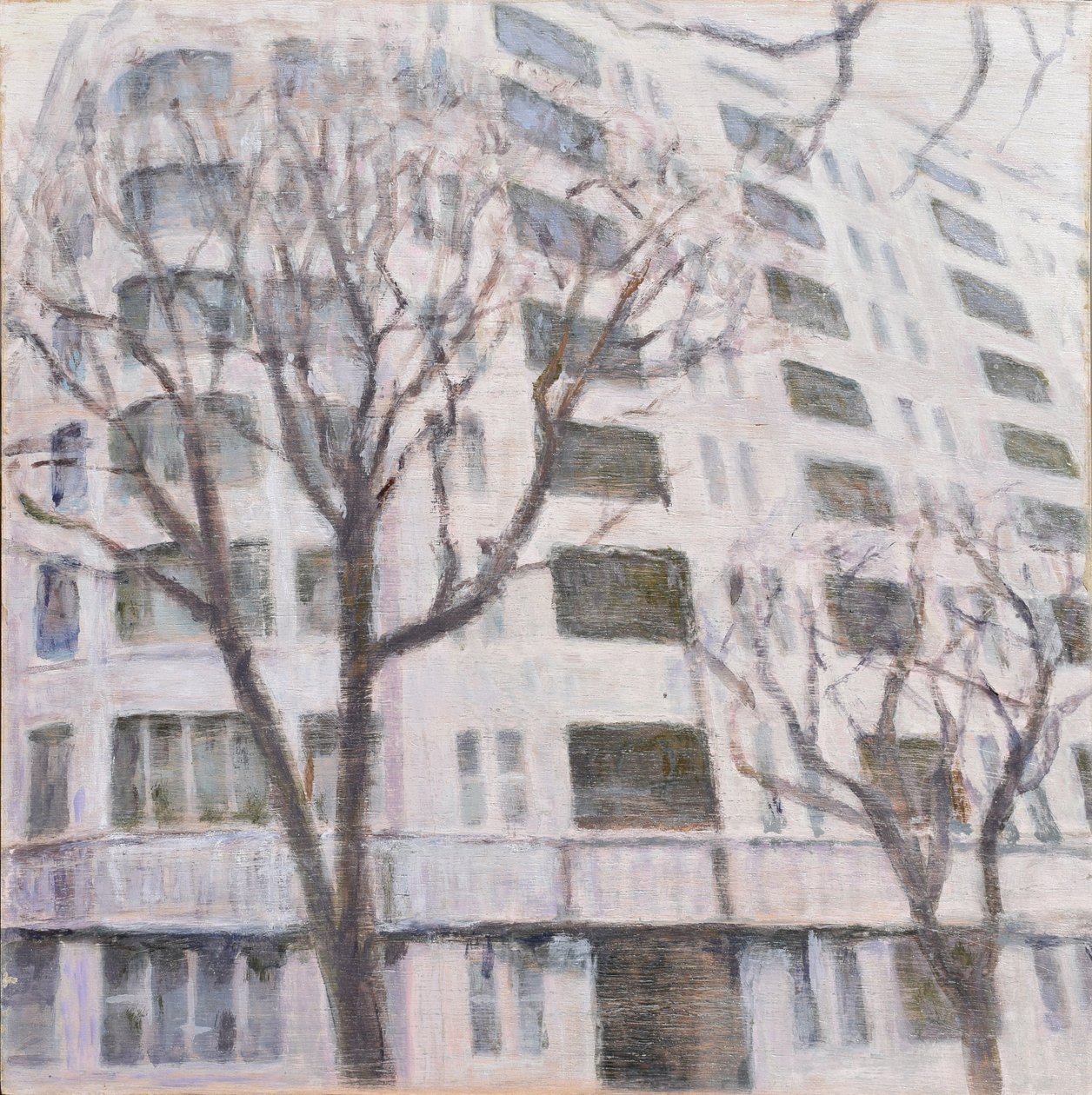 En plats att bo på 58, 2013 (olja på plywood) av Trevor Burgess