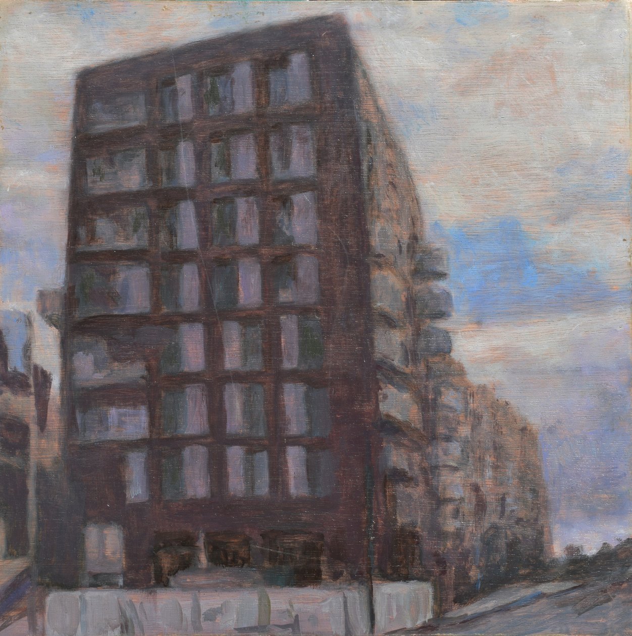 En plats att leva på 60, 2013 (olja på plywood) av Trevor Burgess