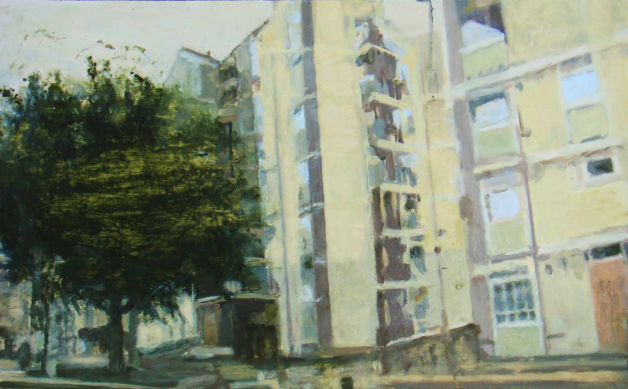 En plats att bo på 7, 2011 (olja på plywood) av Trevor Burgess