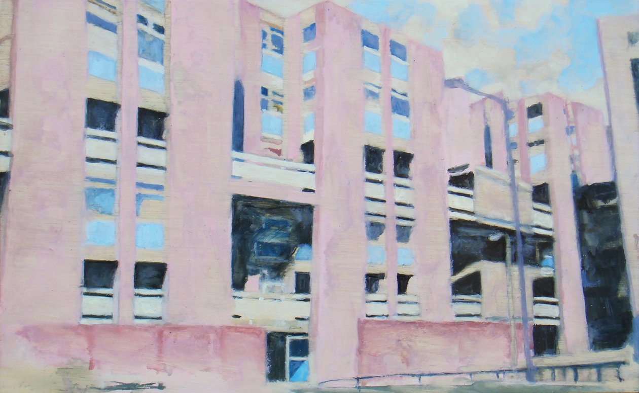 En plats att bo på 8, 2011 (olja på plywood) av Trevor Burgess