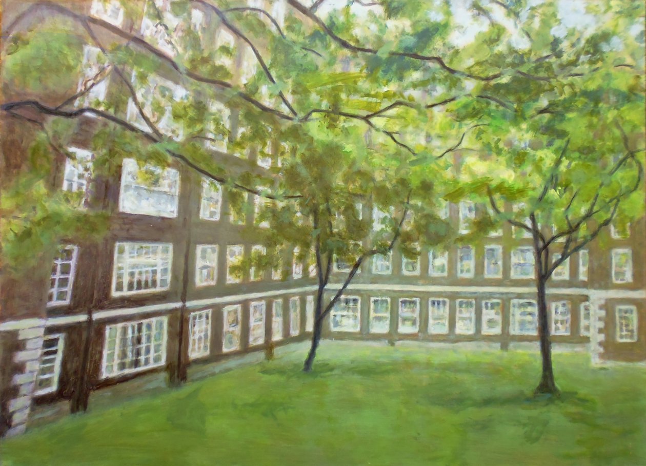 En plats att bo på L1, 2012 (olja på plywood) av Trevor Burgess