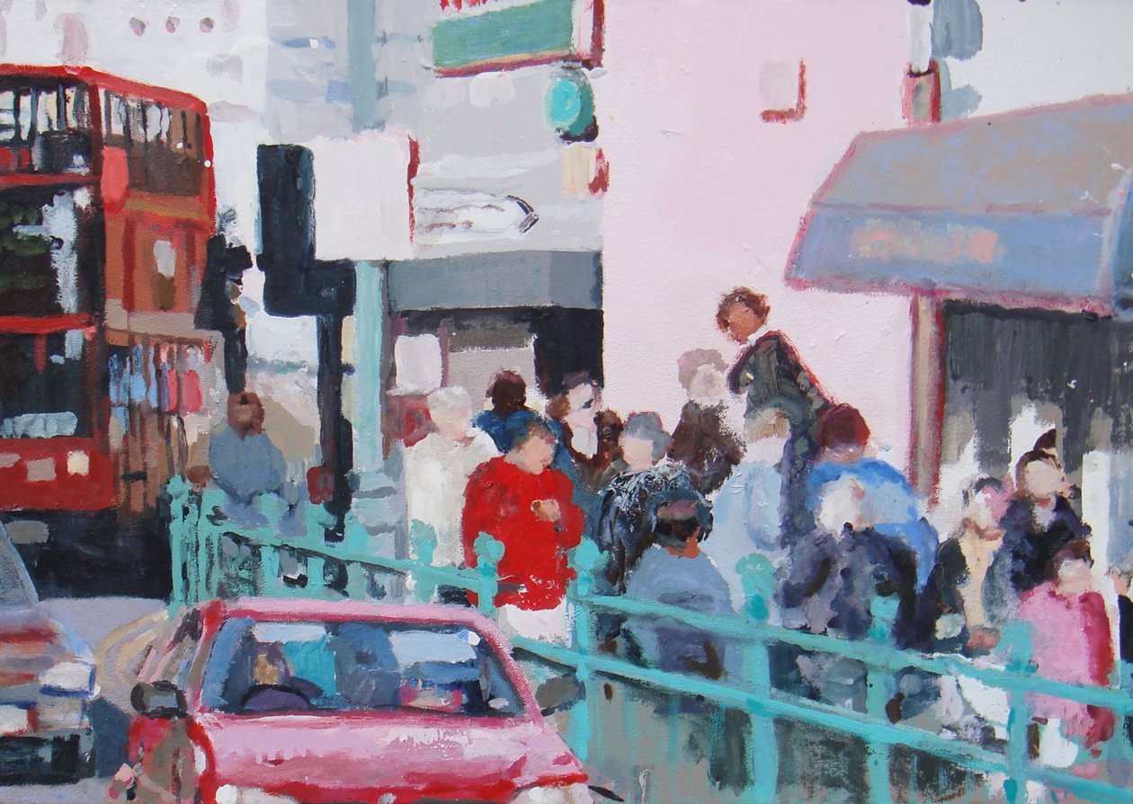 Crowded pavement, 2007 (olja på duk) av Trevor Burgess