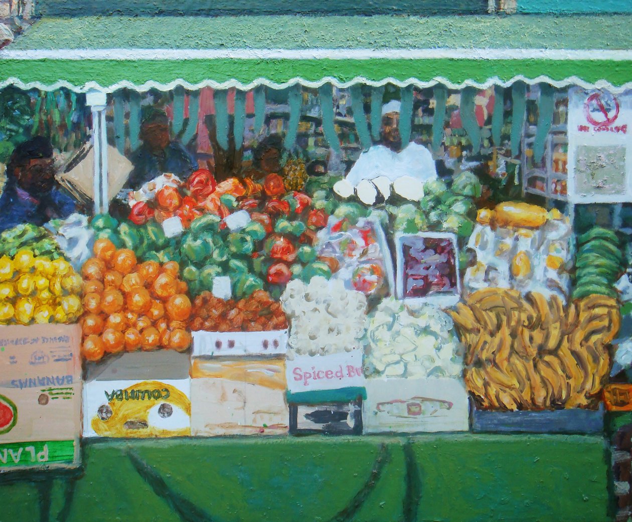 Groceries (Deptford, London), 2011 (olja på pannå) av Trevor Burgess