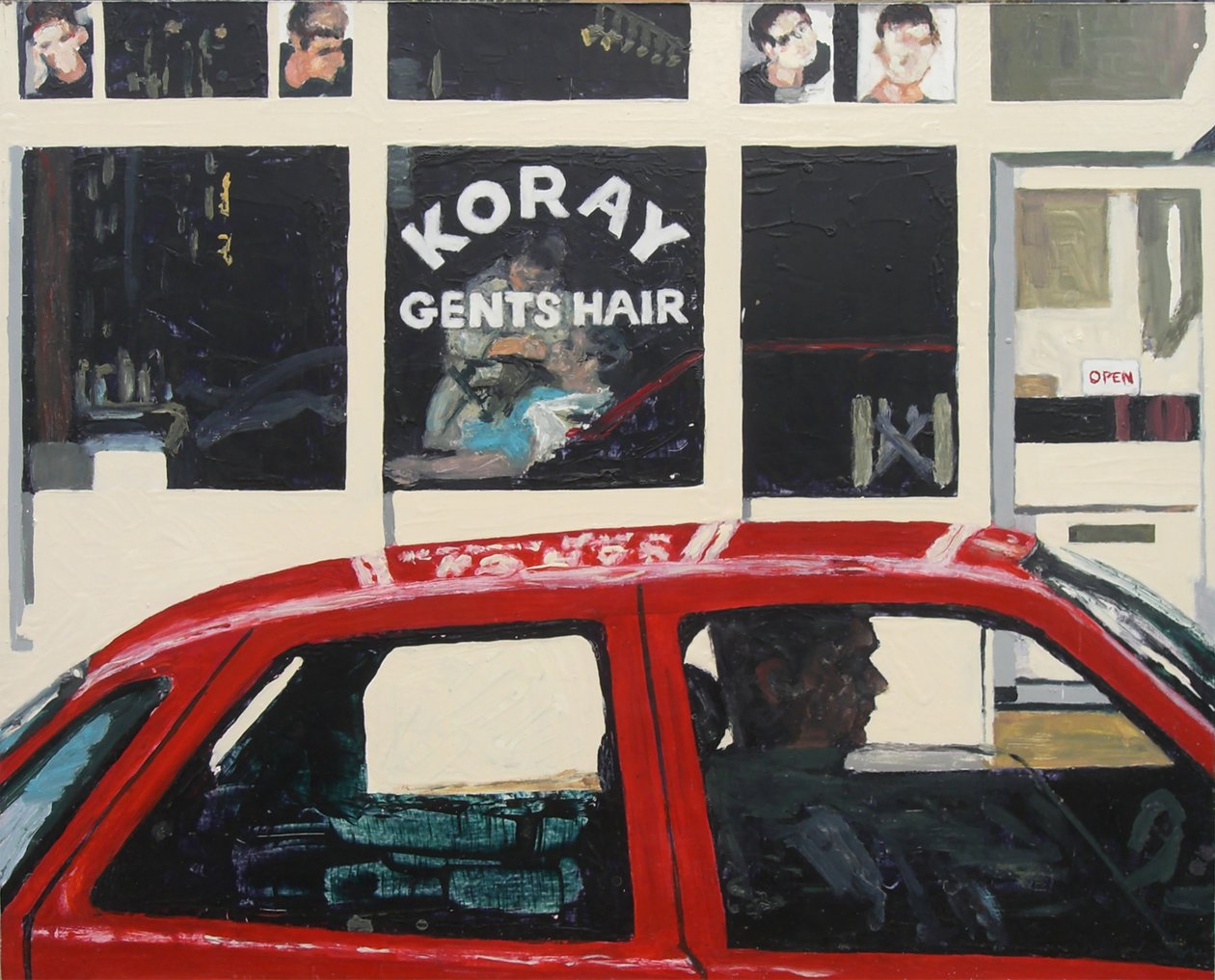 Koray Gents Hair, 2003 (olja på pannå) av Trevor Burgess