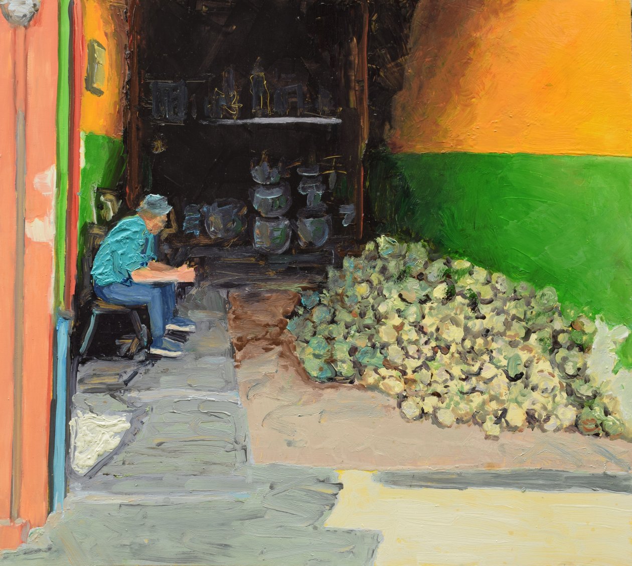 Pineapple trilogy 1 (San José, Costa Rica), 2018 (olja på pannå) av Trevor Burgess