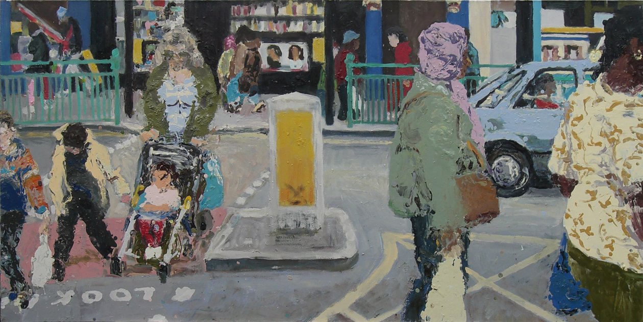 Street, 2003 (olja på duk) av Trevor Burgess