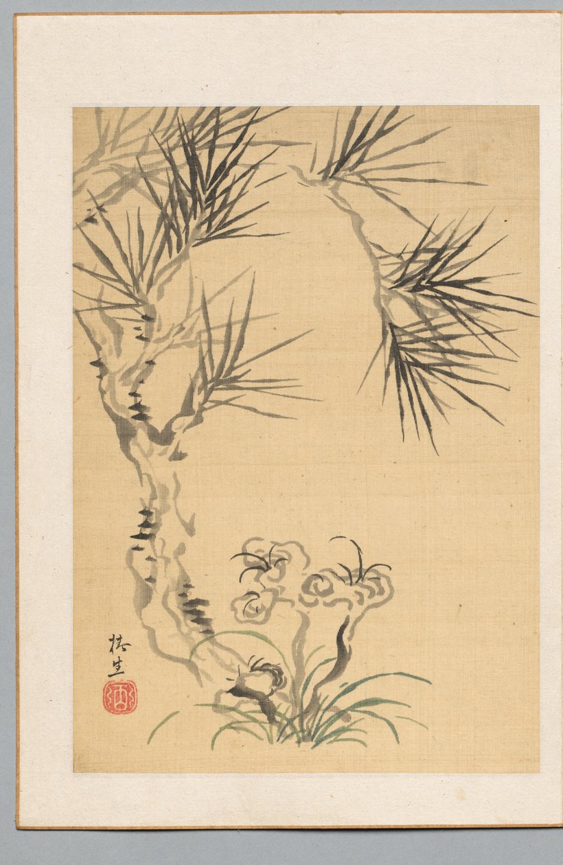 Tall och svamp, 1800-talet. av Tsubaki Chinzan