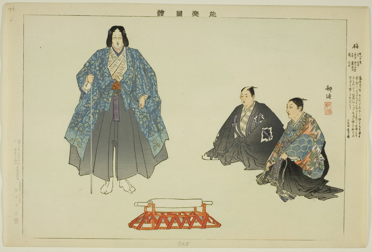 Cho (Ryo?), från serien "Pictures of No Performances (Nogaku Zue)" av Tsukioka Kogyo