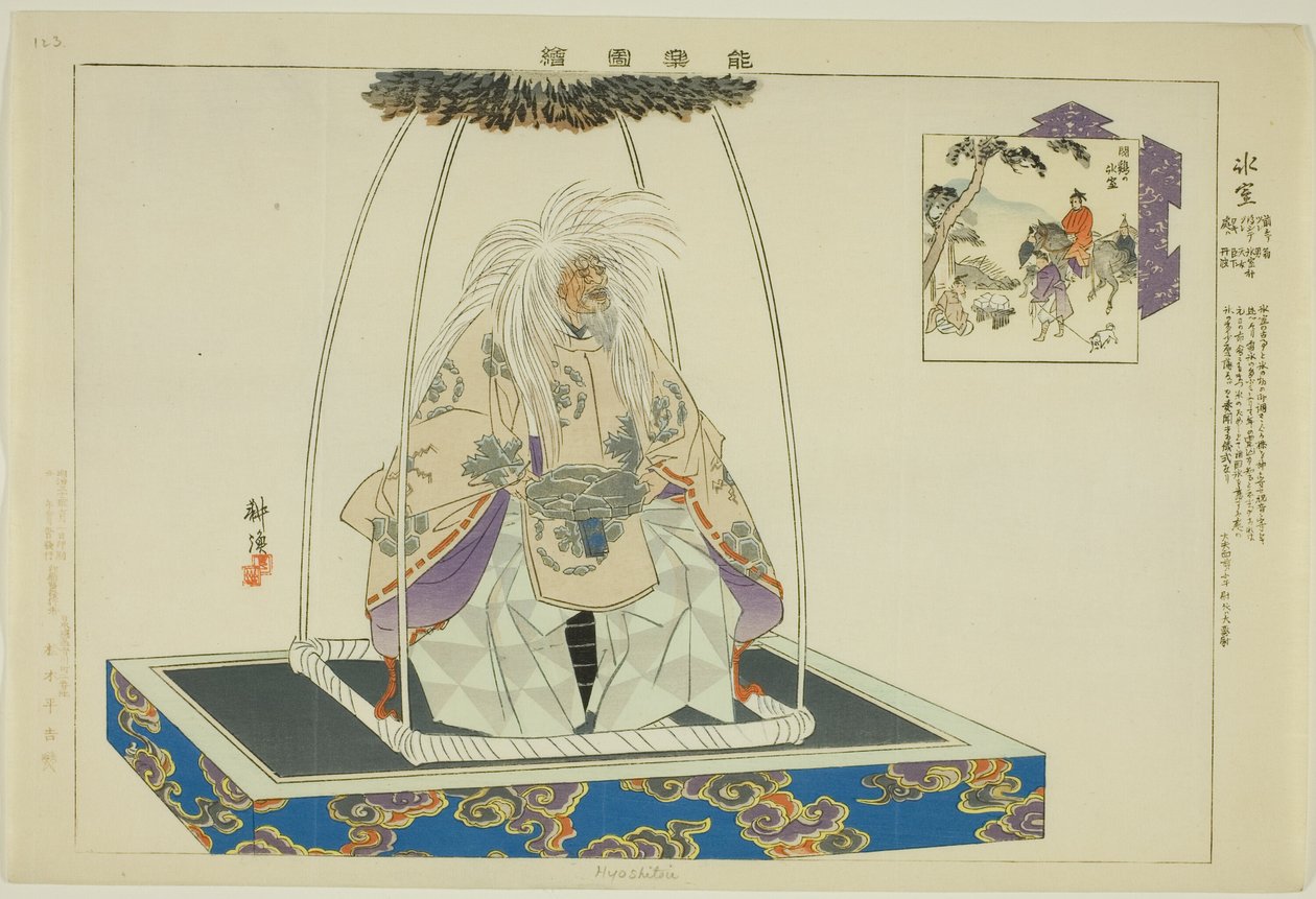 Hyoshitou, från serien "Pictures of No Performances (Nogaku Zue)" av Tsukioka Kogyo