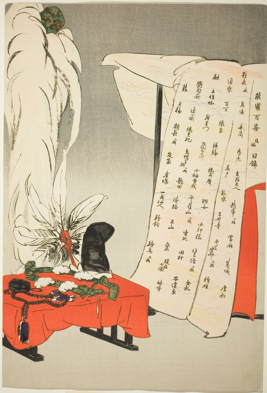 Indexblad, , från serien "One Hundred No Dramas (Nogaku hyakuban)" av Tsukioka Kogyo