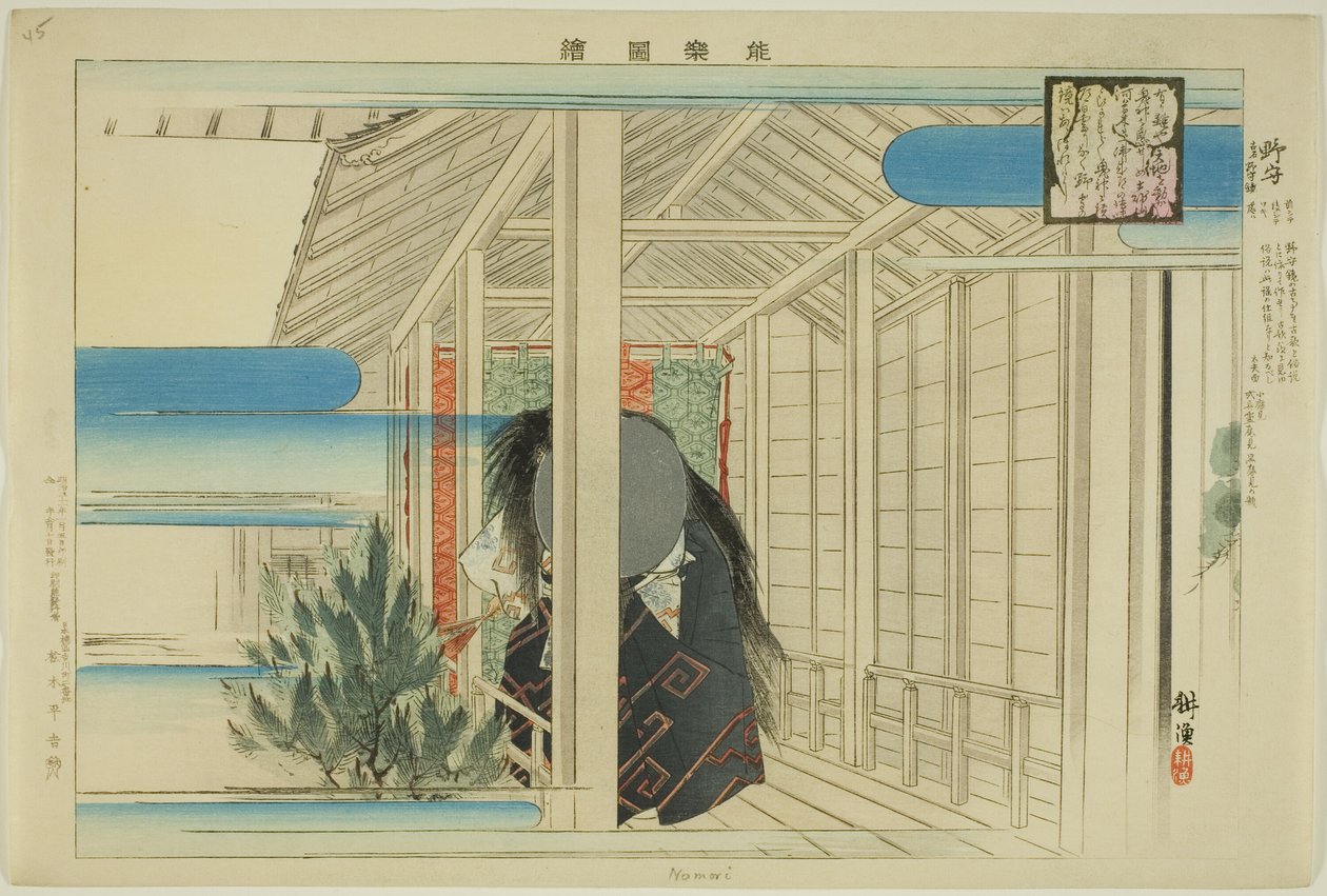 Nomori, från serien "Pictures of No Performances (Nogaku Zue)" av Tsukioka Kogyo