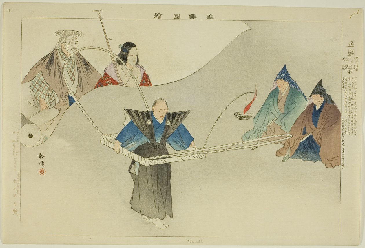 Tsusei, från serien "Pictures of No Performances (Nogaku Zue)" av Tsukioka Kogyo