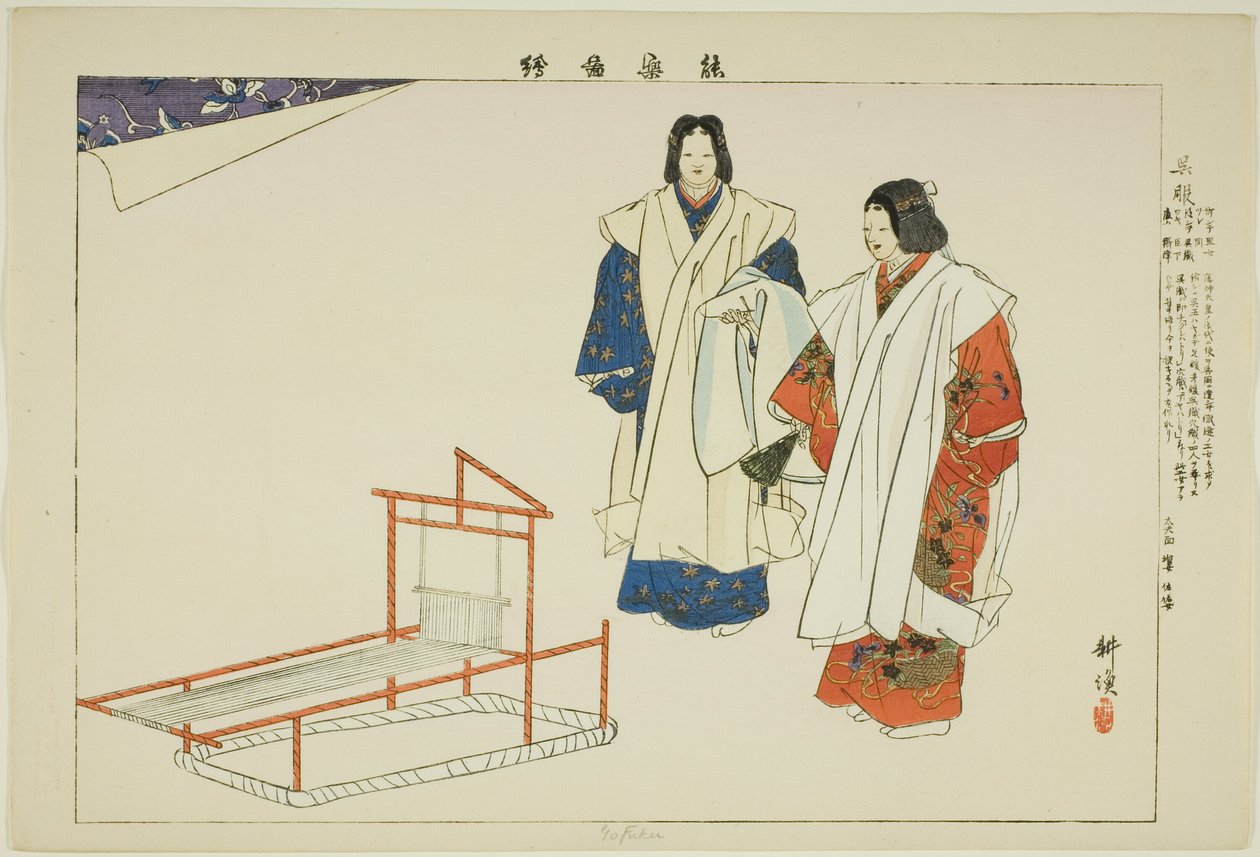 Yofuku, från serien "Pictures of No Performances (Nogaku Zue)" av Tsukioka Kogyo
