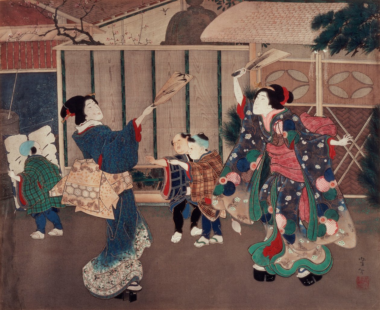 Januari: firande av nyåret av Tsukioka Yoshitoshi