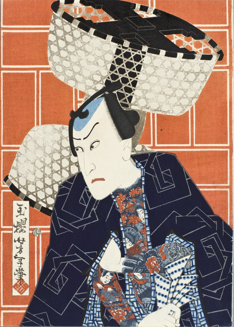 Skådespelaren Kawarasaki Gonjūrō för en brandkår av Tsukioka Yoshitoshi