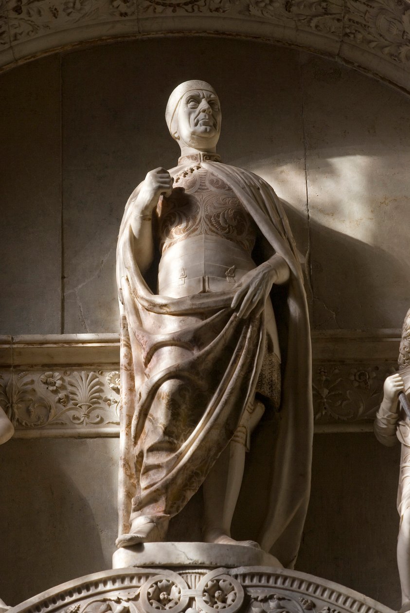 Detalj av Pietro Mocenigos grav, doge av Venedigs marmor av Tullio and Pietro Lombardo
