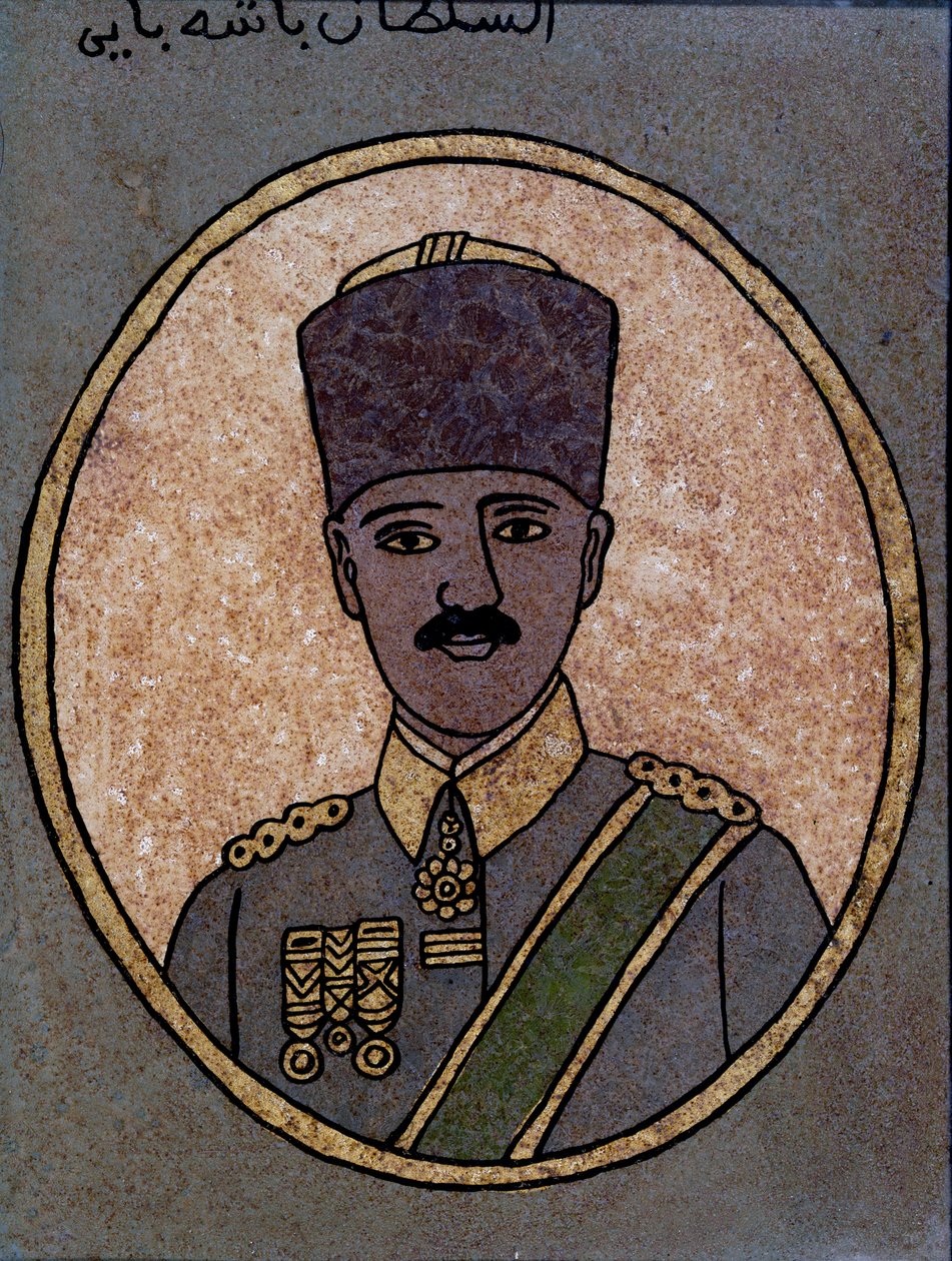Kemal (Mustapha) Ataturk (1881-1938) 1920-30 (målat glas) av Tunisian School