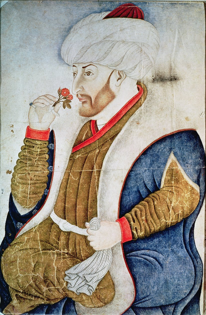 Porträtt av Sultan Mehmet II (1432-81) av Turkish School