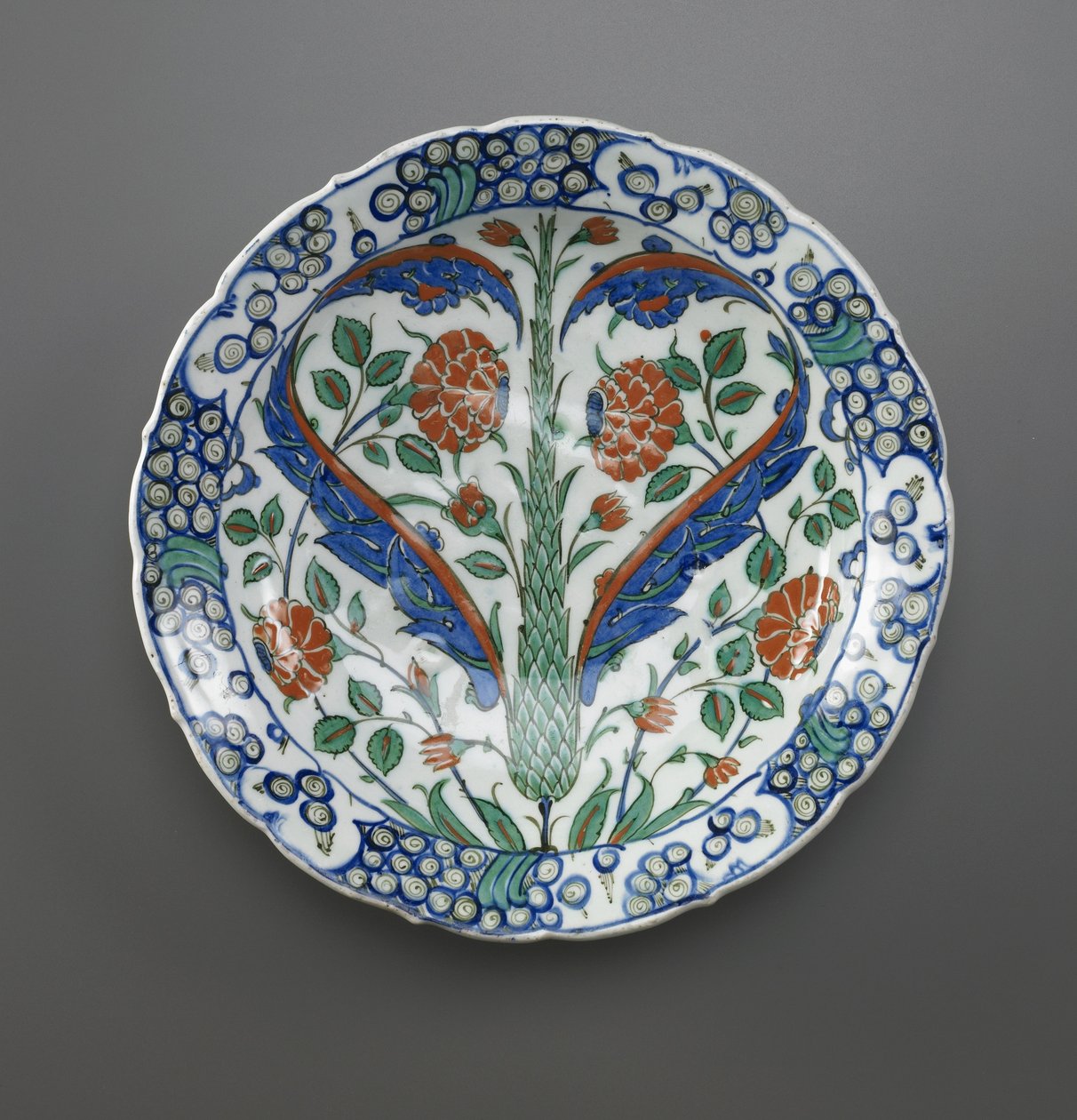 Maträtt, Iznik, osmanska dynastin, 1570-75 (keramik) av Turkish School