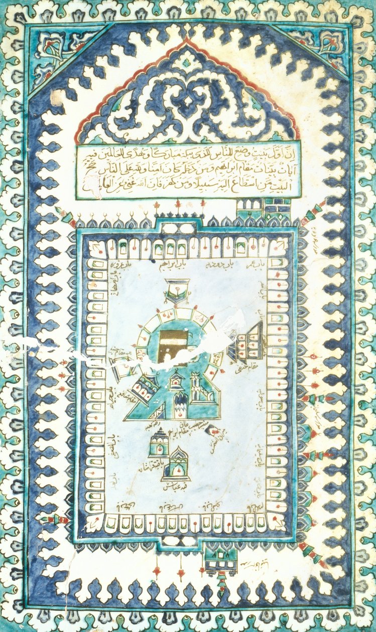 Iznik kakel med en representation av Mecka (keramik) av Turkish School