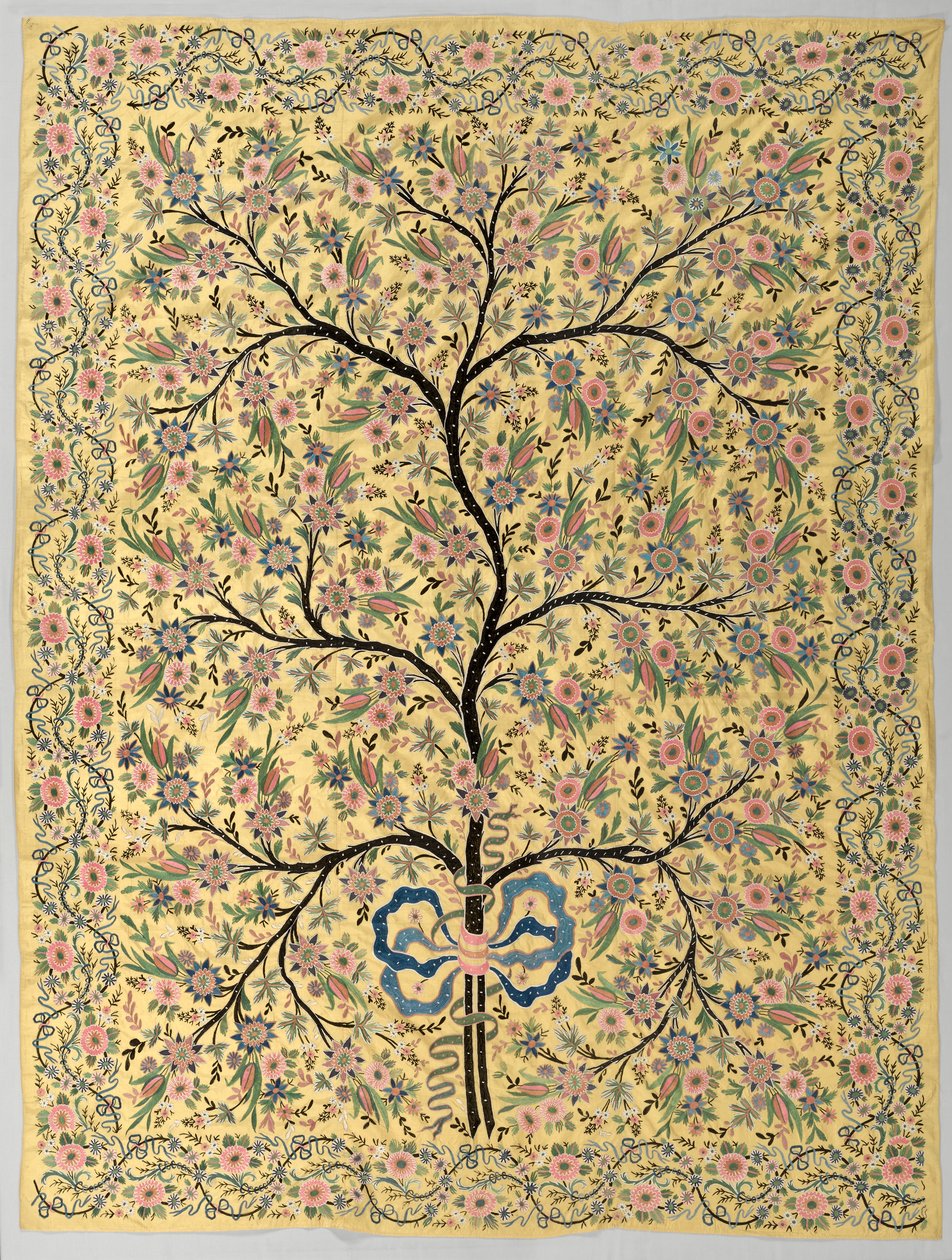 Sidenhängande med broderat livets träd, 1800-tal av Turkish School