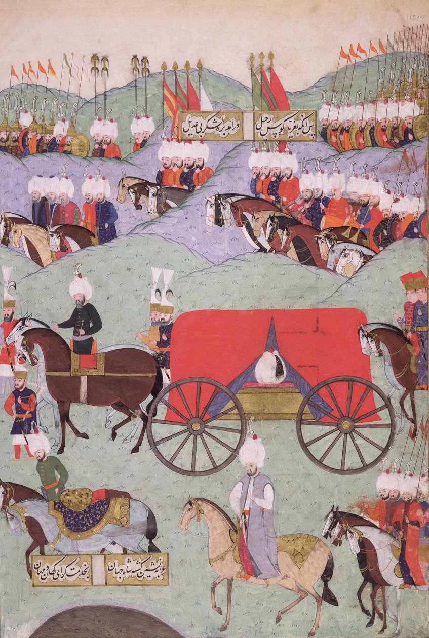 The Return of the Body of Sultan Suleyman (1521-1566) kopierad för Kings Library, Istanbul, 1579 av Turkish School