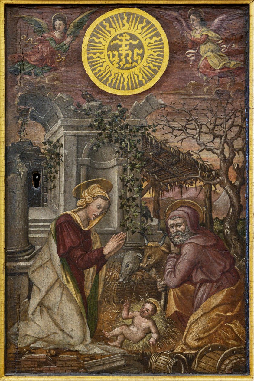 Jesu födelse, dörr till ett ciborium, första halvan av XVI-talet (olja på panel) av Tuscan School