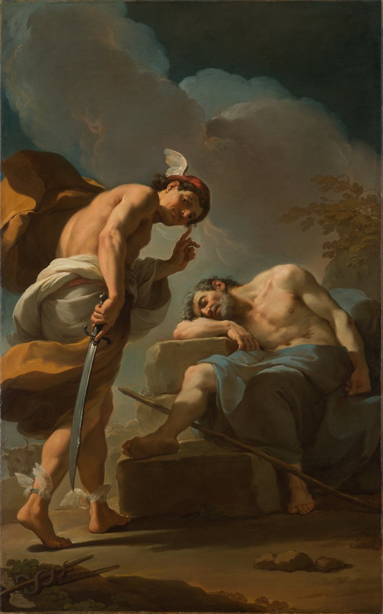 Merkurius på väg att halshugga Argus, ca 1770-1775 av Ubaldo Gandolfi