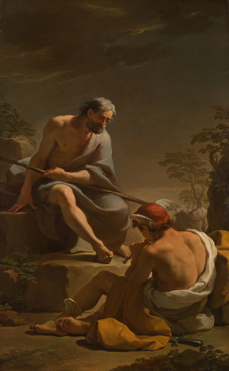 Mercury Lulling Argus till sömn, ca 1770-1775 av Ubaldo Gandolfi