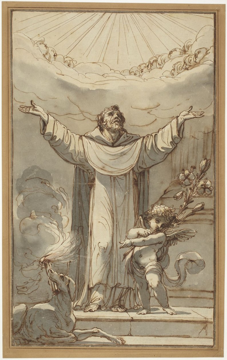 Sankt Dominicus i bön av Ubaldo Gandolfi