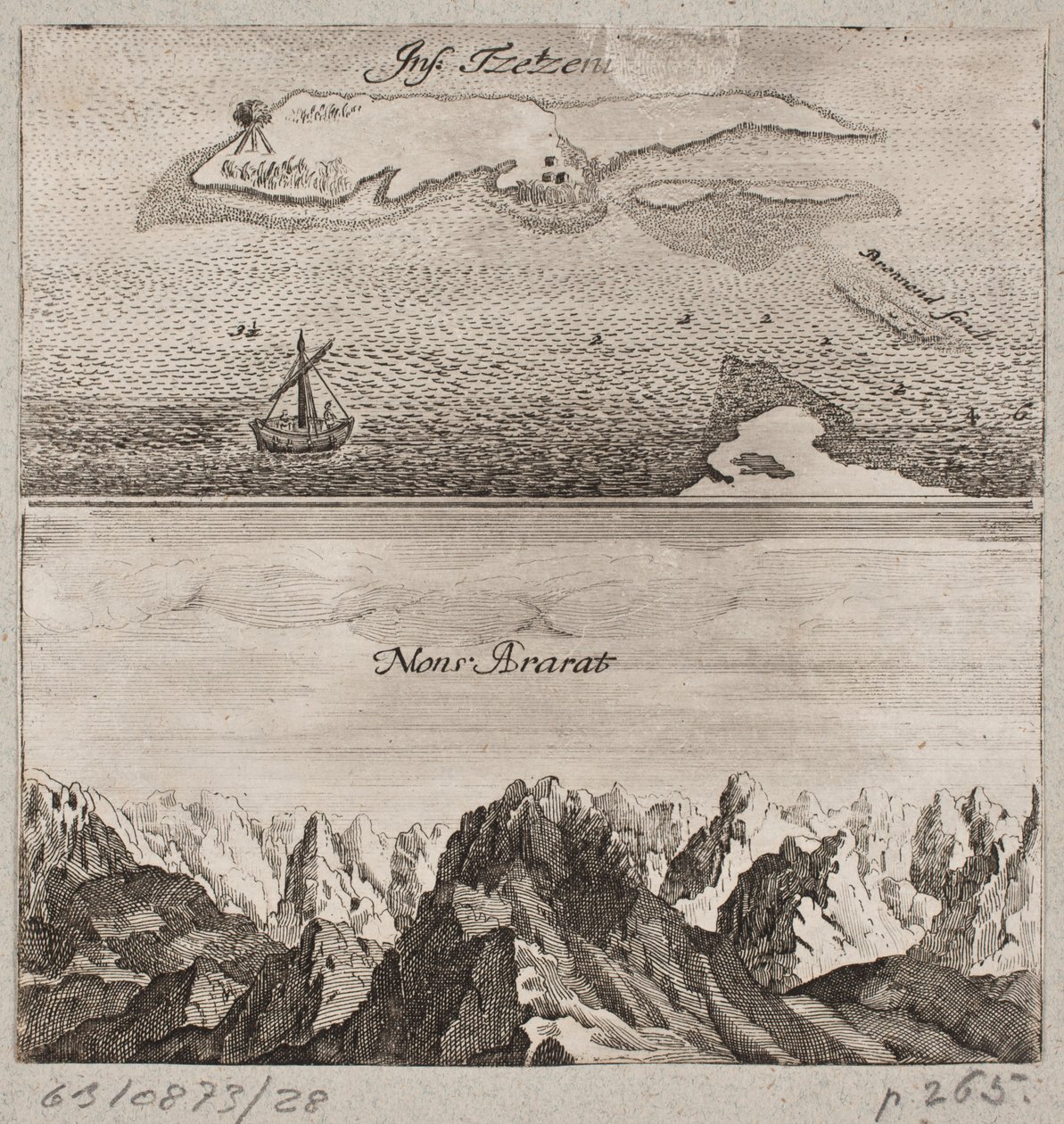 Berget Ararat och ön "Tzetzen" av Ubekendt