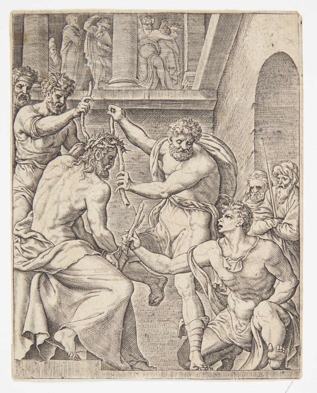 とげのある戴冠式 スウェーデン語 av Ubekendt efter Dirck Volckertsz. Coornhert efter Maarten van Heemskerck