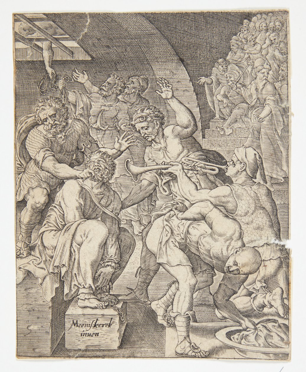 Kristi hån av Ubekendt efter Dirck Volckertsz. Coornhert efter Maarten van Heemskerck