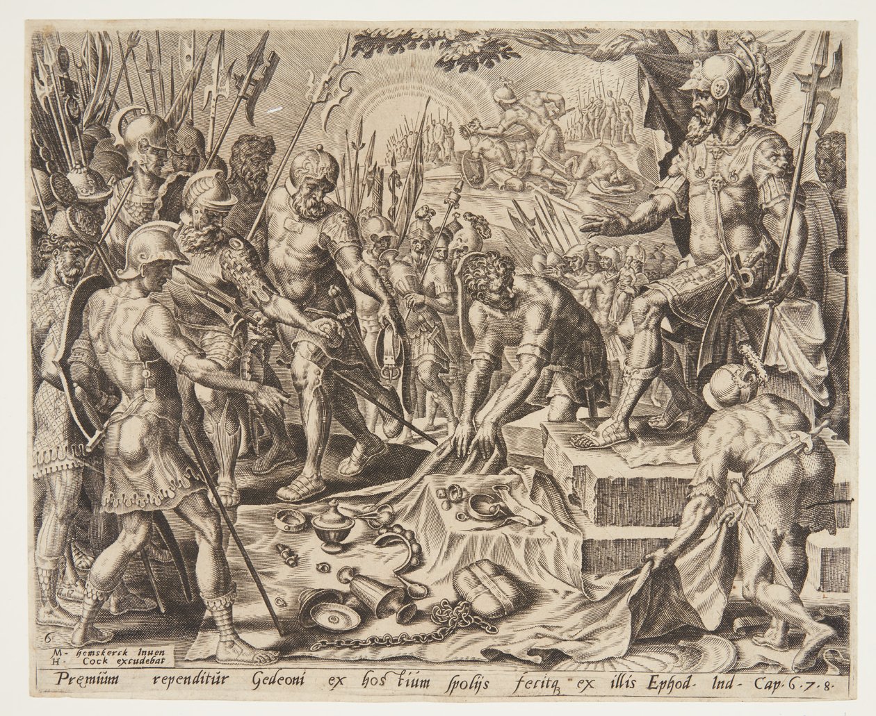 Gideon får del av bytet av Ubekendt efter Maarten van Heemskerck