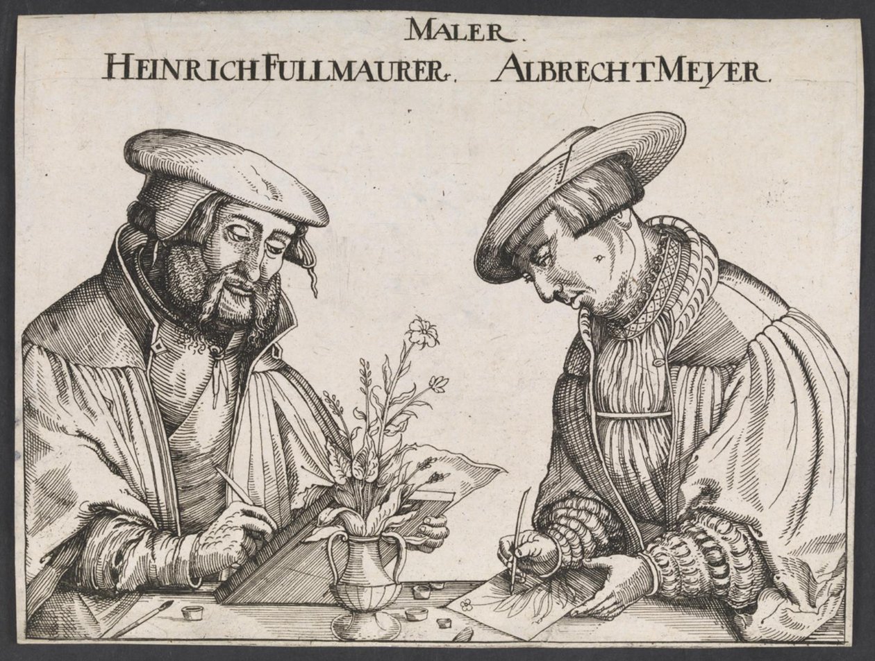 Porträtt av Heinrich Füllmaurer och Albrecht Meyer av Ubekendt tysk 1500 tallet
