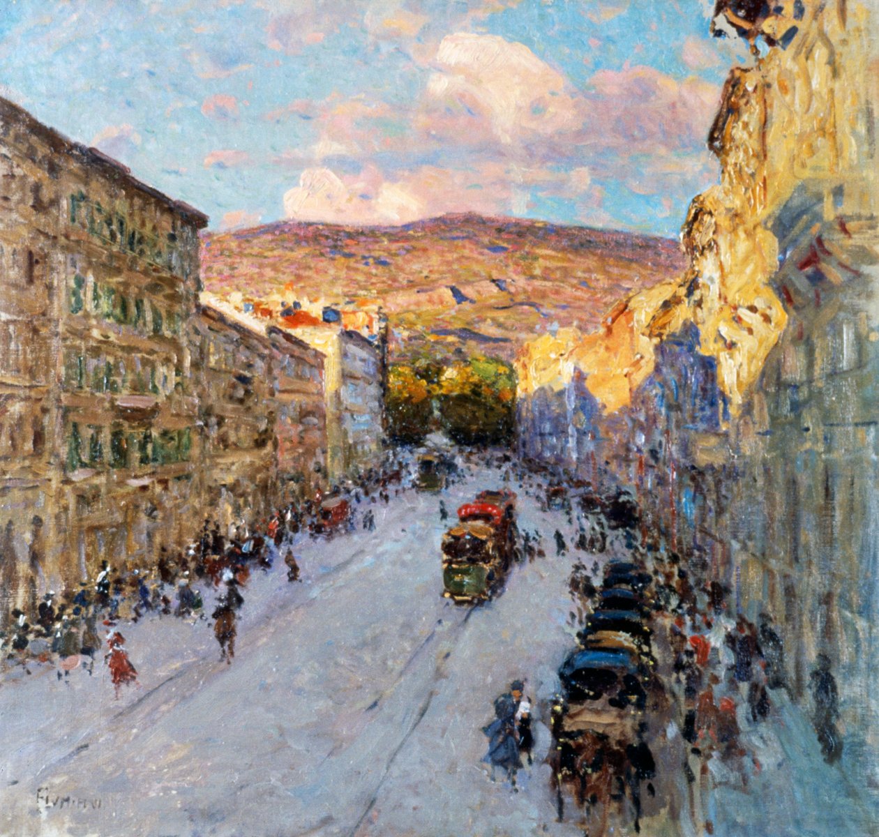Stadion lane i Trieste (olja på duk) av Ugo Flumiani