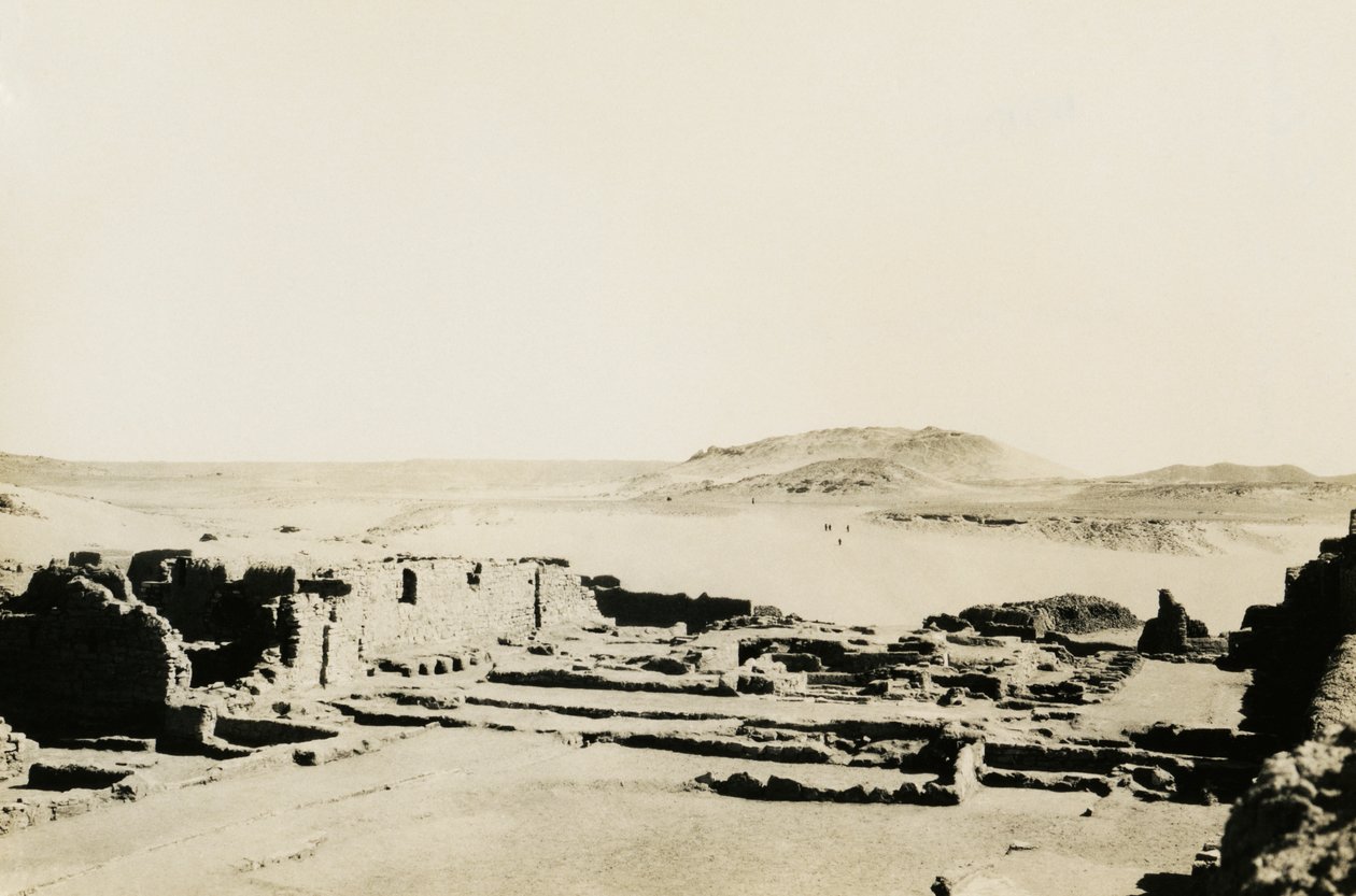 Kommersiellt område i S:t Simeons kloster, Aswan, Egypten, fotografi av Ugo Monneret de Villard av Ugo Monneret de Villard