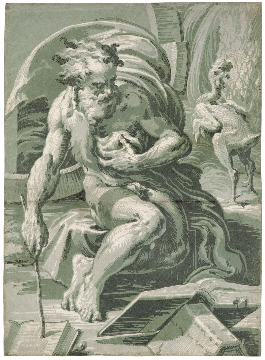 Diogenes, efter 1527. av Ugo da Carpi