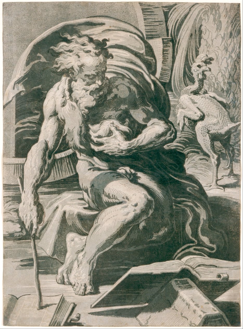 Diogenes, efter Parmigianino av Ugo da Carpi