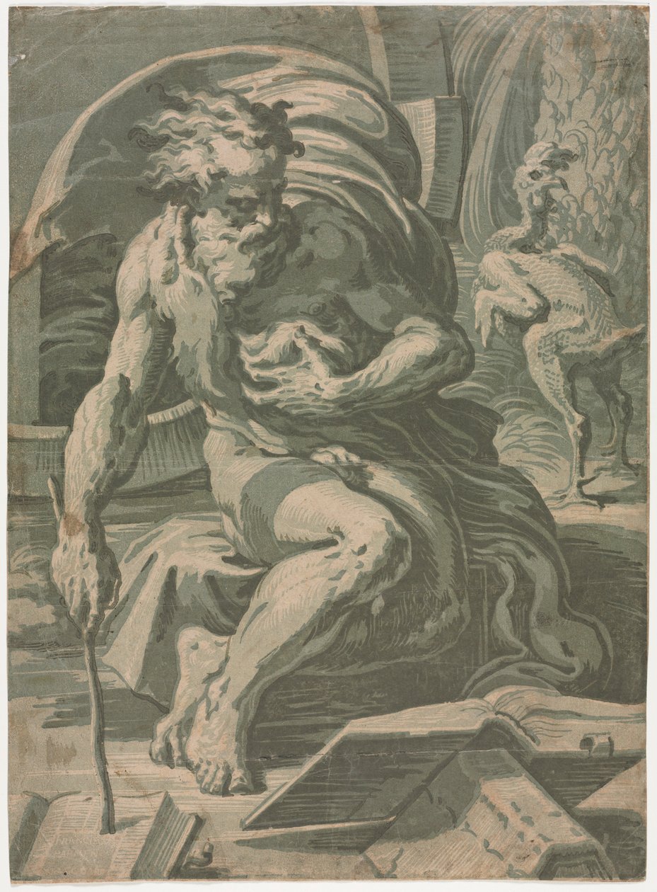 Diogenes, c. 1524-1527. av Ugo da Carpi