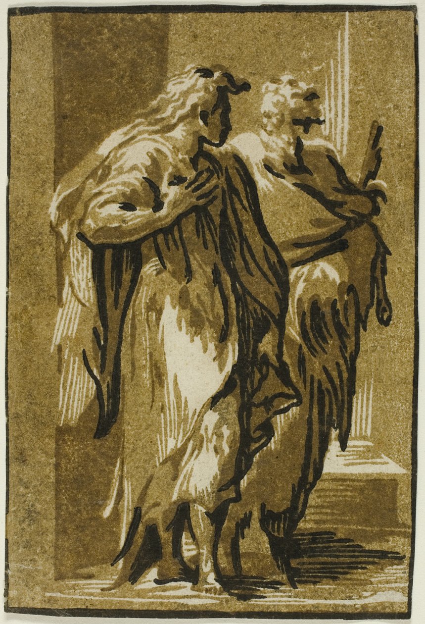 Apostlarna Petrus och Johannes av Ugo da Carpi